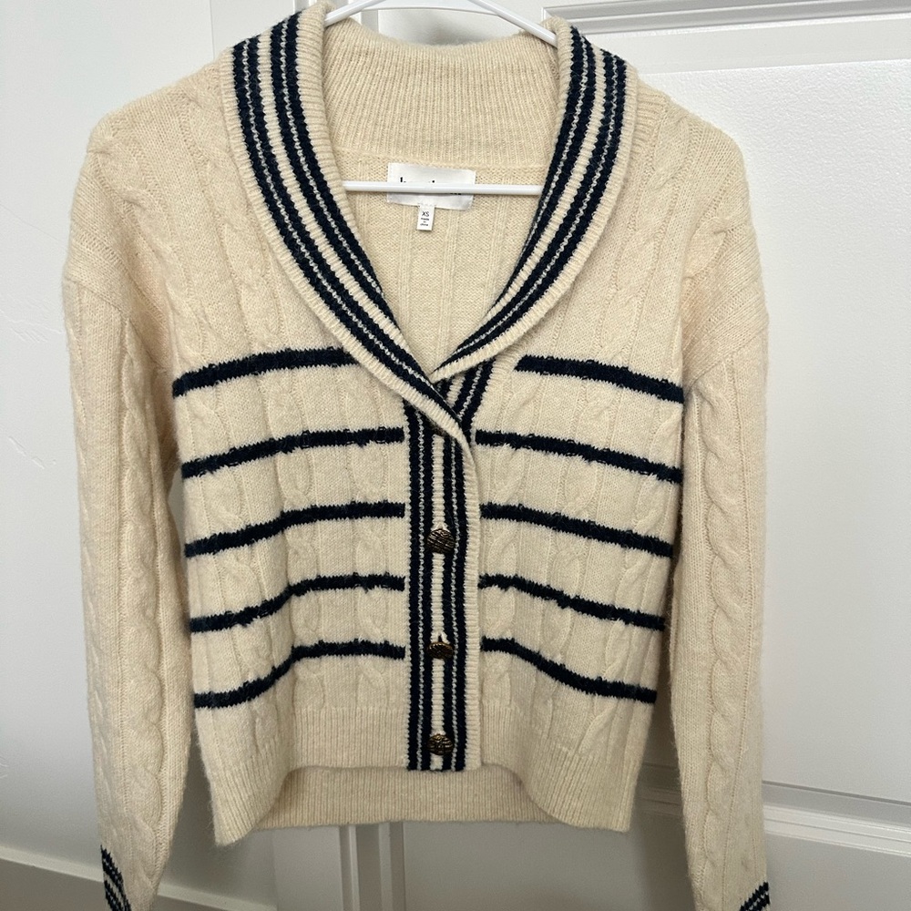 Heartloom Cream and Black Cable Knit Cardigan - Picture 3 of 9